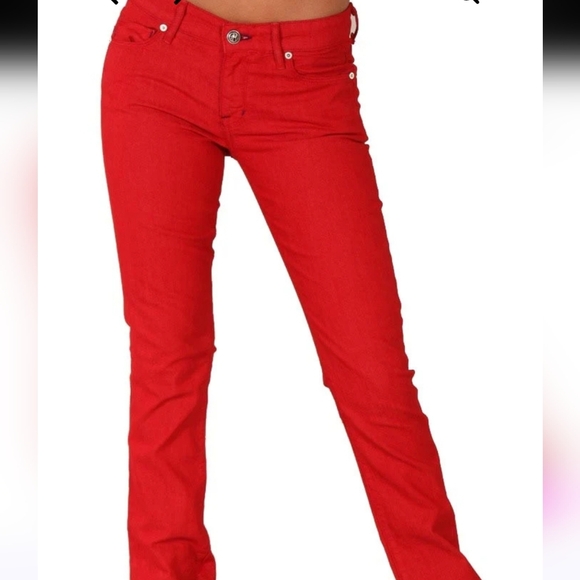 NWOT Vintage Y2K Rich & Skinny Sleek Red Jeans - Picture 6 of 8